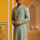 Embroidered Cotton Blend Kurta ( 65KO 5463Green S ) [FF] [H-10]