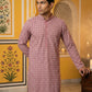Embroidered Cotton Blend Kurta ( 65KO 5463Pink S ) [FF] [H-10]