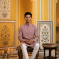 Embroidered Cotton Blend Kurta ( 65KO 5463Pink S ) [FF] [H-10]