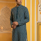 Embroidered Cotton Blend Kurta ( 65KO 5463Sea-Green S ) [FF] [H-10]