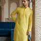 Embroidered Cotton Blend Kurta ( 65KO 5463Yellow S ) [FF] [H-10]