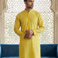 Embroidered Cotton Blend Kurta ( 65KO 5463Yellow S ) [FF] [H-10]