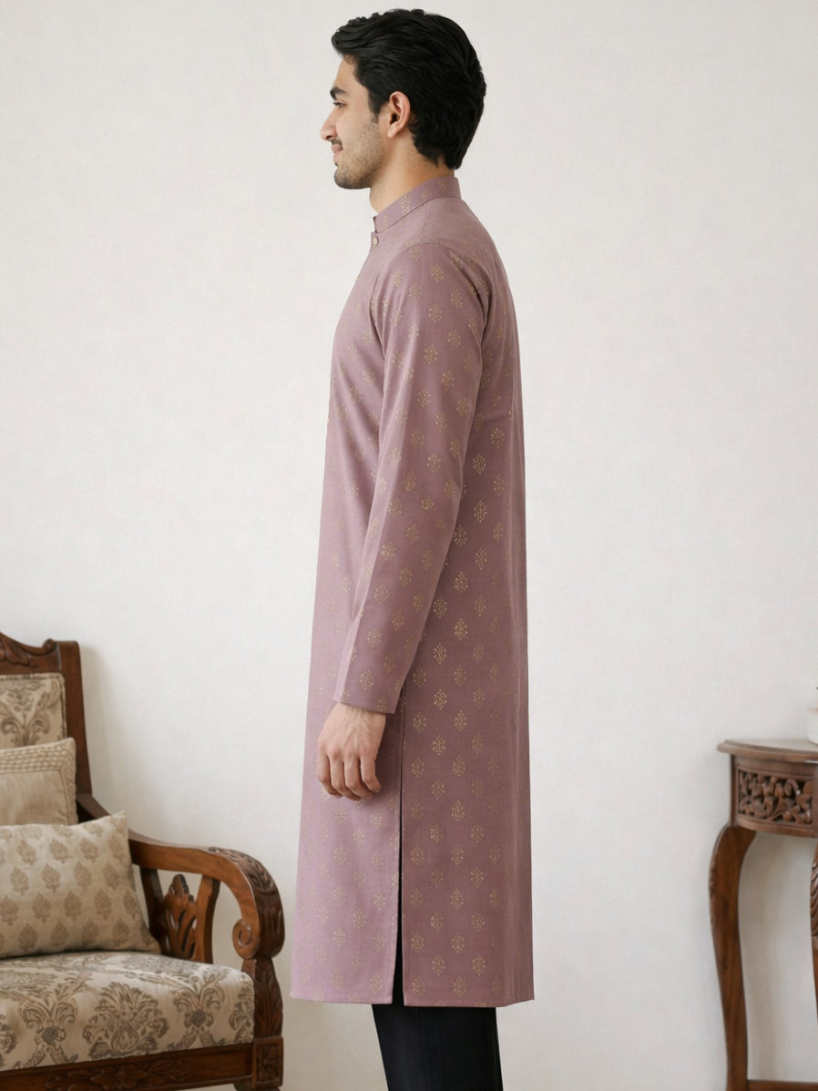 Classic Cotton Blend Foil Print Kurta ( 65KO 5464Magenta ) [FF] [A-1-4]