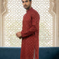 Classic Cotton Blend Foil Print Kurta ( 65KO 5464Maroon ) [FF] [A-1-4]