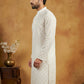 Classic Cotton Blend Foil Print Kurta ( 65KO 5464White S ) [FF] [A-1-4]