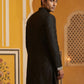 Silk Blend Embroidered Kurta ( 65KO 5465Black S ) [FF] [A-1-4]