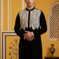 Silk Blend Embroidered Kurta ( 65KO 5465Black S ) [FF] [A-1-4]