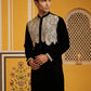 Silk Blend Embroidered Kurta ( 65KO 5465Black S ) [FF] [A-1-4]