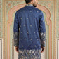 Men Silk Blend Embroidered Kurta ( 65KO 5466Navy ) [FF] [Q-11-14]