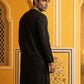 Men Embroidered Silk Blend Kurta ( 65KO 5467Black S )
