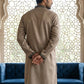 Men Embroidered Silk Blend Kurta ( 65KO 5468Brown ) [FF] [A-1-4]