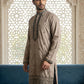 Men Embroidered Silk Blend Kurta ( 65KO 5468Brown ) [FF] [A-1-4]
