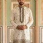 Men Embroidered Silk Blend Kurta ( 65KO 5468White S ) [FF] [A-1-4]