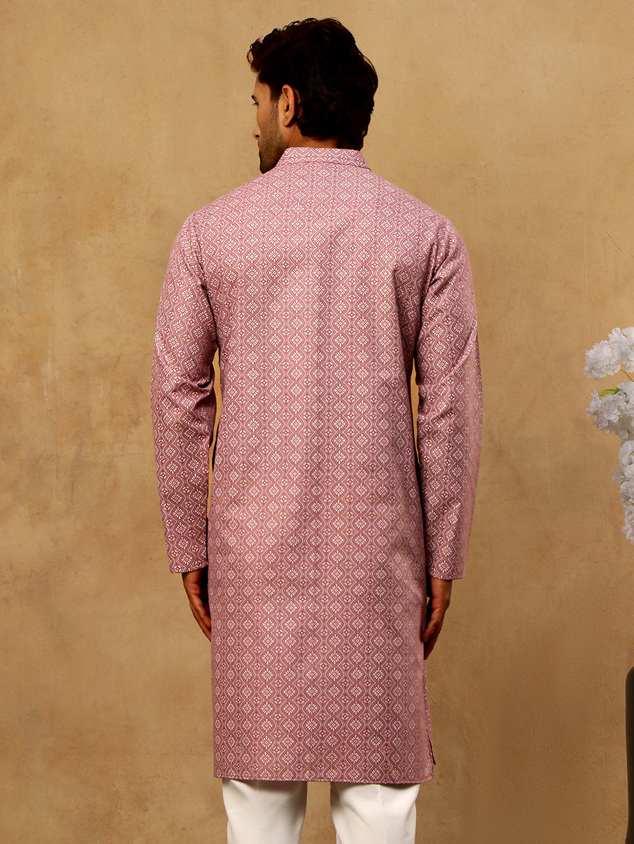 Traditional Printed Kurta for Men ( 65KO 5470Magenta )