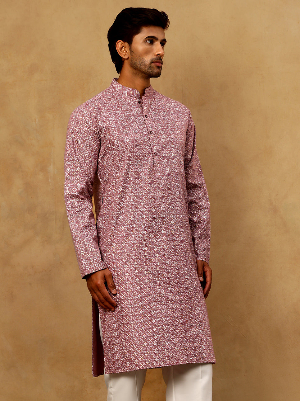 Traditional Printed Kurta for Men ( 65KO 5470Magenta )