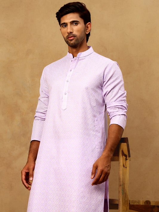 Traditional Printed Kurta for Men ( 65KO 5470Purple )