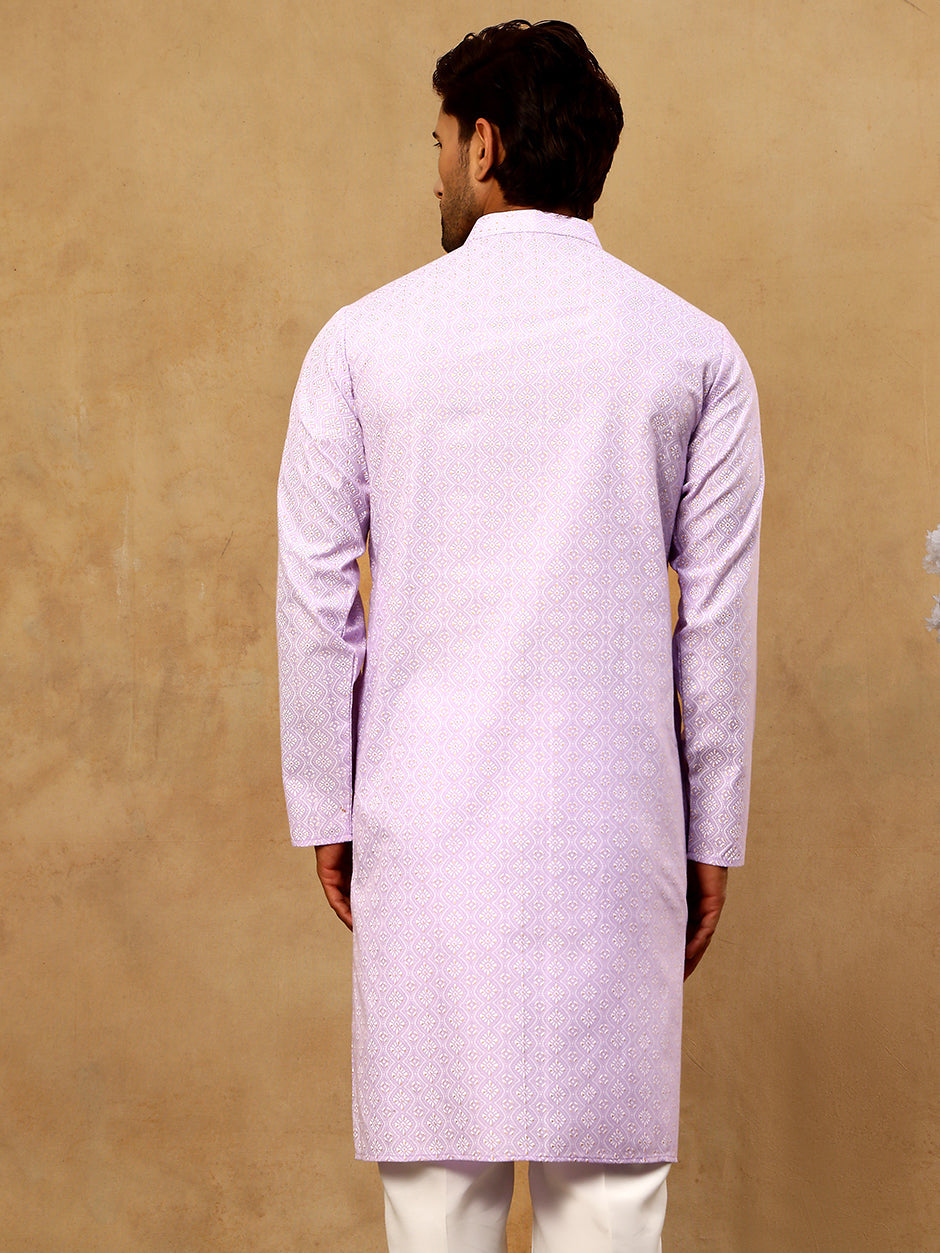 Traditional Printed Kurta for Men ( 65KO 5470Purple )