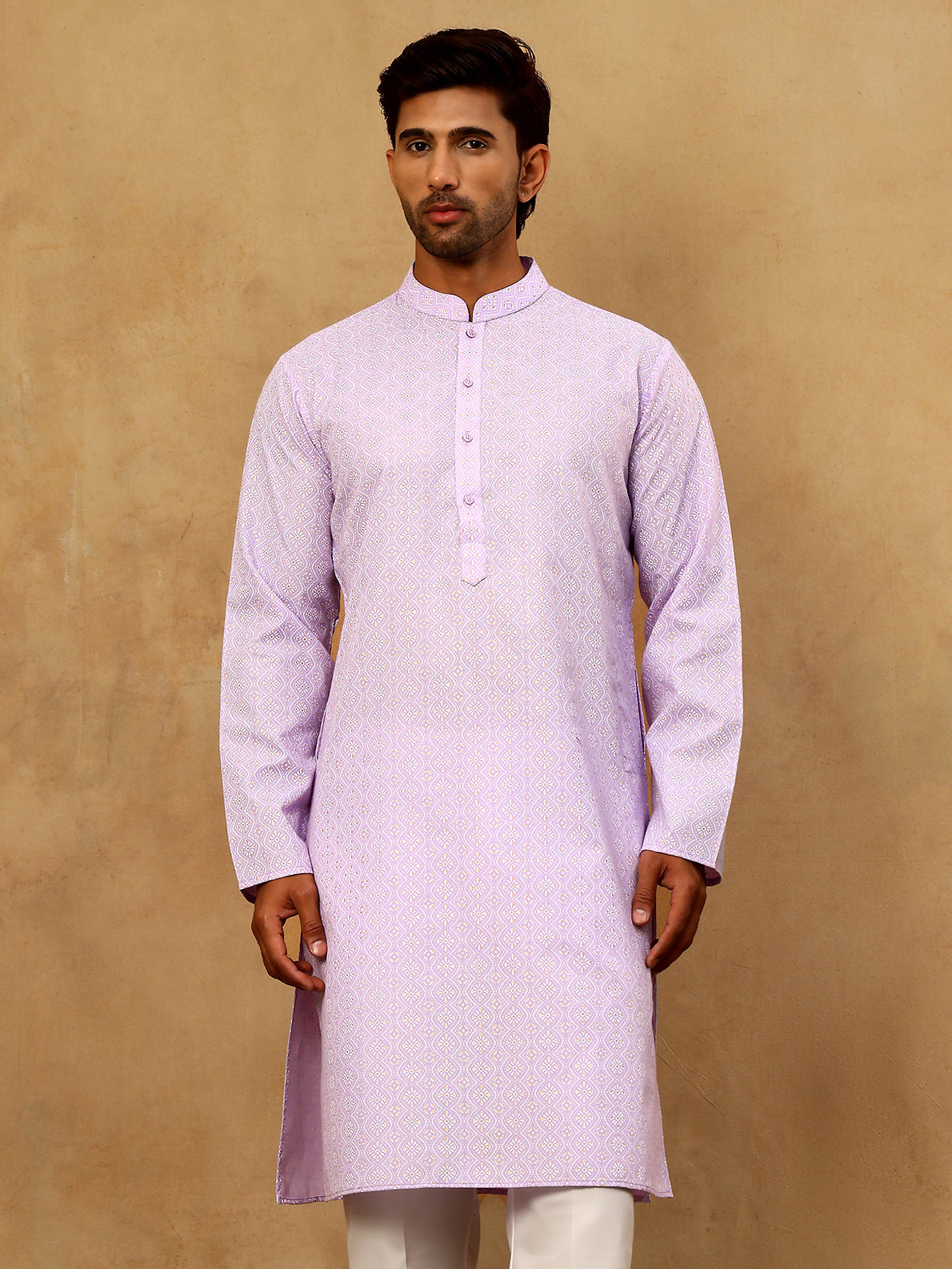 Traditional Printed Kurta for Men ( 65KO 5470Purple )