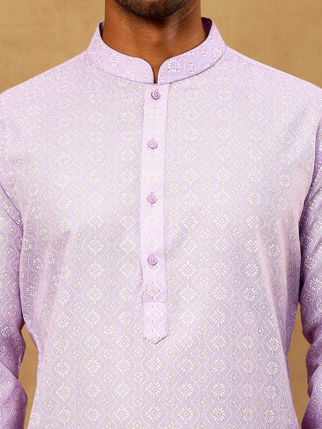 Traditional Printed Kurta for Men ( 65KO 5470Purple )