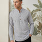 Men’s Charcoal Striped Short Kurta ( 65KO 5471Charcoal S ) [FF] [K-14]