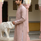 Men Peach Embroidered Festive Kurta ( 65KO 5472Peach S ) [FF] [Q-11-14]