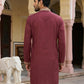 Men Japanese Fabric Embroidered Kurta ( 65KO 5473Maroon S ) [FF] [H-10]