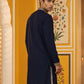 Men Japanese Fabric Embroidered Kurta ( 65KO 5473Navy S ) [FF] [H-10]