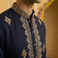 Men Japanese Fabric Embroidered Kurta ( 65KO 5473Navy S ) [FF] [H-10]