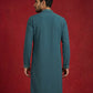 Men Japanese Imported Embroidered Kurta ( 65KO 5474Blue S ) [FF] [I-1]
