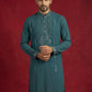 Men Japanese Imported Embroidered Kurta ( 65KO 5474Blue S ) [FF] [I-1]