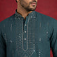 Men Japanese Imported Embroidered Kurta ( 65KO 5474Blue S ) [FF] [I-1]