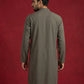 Men Japanese Imported Embroidered Kurta ( 65KO 5474Brown S ) [FF] [I-1]
