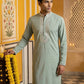 Men Japanese Fabric Embroidered Kurta ( 65KO 5475Green S )