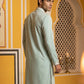 Men Japanese Fabric Embroidered Kurta ( 65KO 5475Green S )