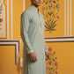 Men Japanese Fabric Embroidered Kurta ( 65KO 5475Green S )