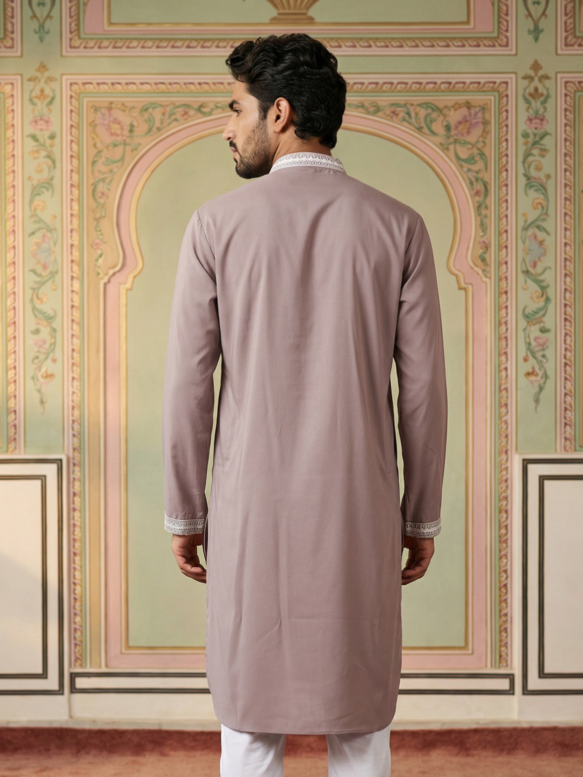 Men Japanese Fabric Embroidered Kurta ( 65KO 5475Magenta S )