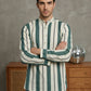 Men Traditional Stripe Printed Short Kurta ( 65SK 5484Green ) [FF] [K-13]