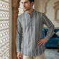 Stripe Pattern Cotton Blend Ethnic Kurta ( 65KO 5485Grey S ) [FF] [K-13]