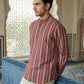 Stripe Pattern Cotton Blend Ethnic Kurta ( 65KO 5485Rust S ) [FF] [K-13]