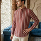 Stripe Pattern Cotton Blend Ethnic Kurta ( 65KO 5485Rust S ) [FF] [K-13]