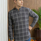 Men Classic Check Design Short Kurta ( 65KO 5486Grey S ) [FF] [ A14 ]