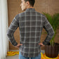 Men Classic Check Design Short Kurta ( 65KO 5486Grey S ) [FF] [ A14 ]