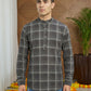 Men Classic Check Design Short Kurta ( 65KO 5486Grey S ) [FF] [ A14 ]
