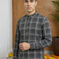 Men Classic Check Design Short Kurta ( 65KO 5486Grey S ) [FF] [ A14 ]