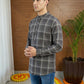 Men Classic Check Design Short Kurta ( 65KO 5486Grey S ) [FF] [ A14 ]