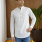 Men Striped Pure Cotton Short Kurta ( 65KO 5487White S ) [FF] [K-13]