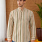Men Casual Stripe Pattern Cotton Blend Kurta ( 65KO 5492Multi S ) [FF] [B-1]