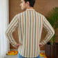 Men Casual Stripe Pattern Cotton Blend Kurta ( 65KO 5492Multi S ) [FF] [B-1]