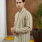Men Casual Stripe Pattern Cotton Blend Kurta ( 65KO 5492Multi S ) [FF] [B-1]
