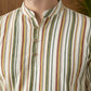 Men Casual Stripe Pattern Cotton Blend Kurta ( 65KO 5492Multi S ) [FF] [B-1]